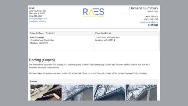 Damage-Summary-Page